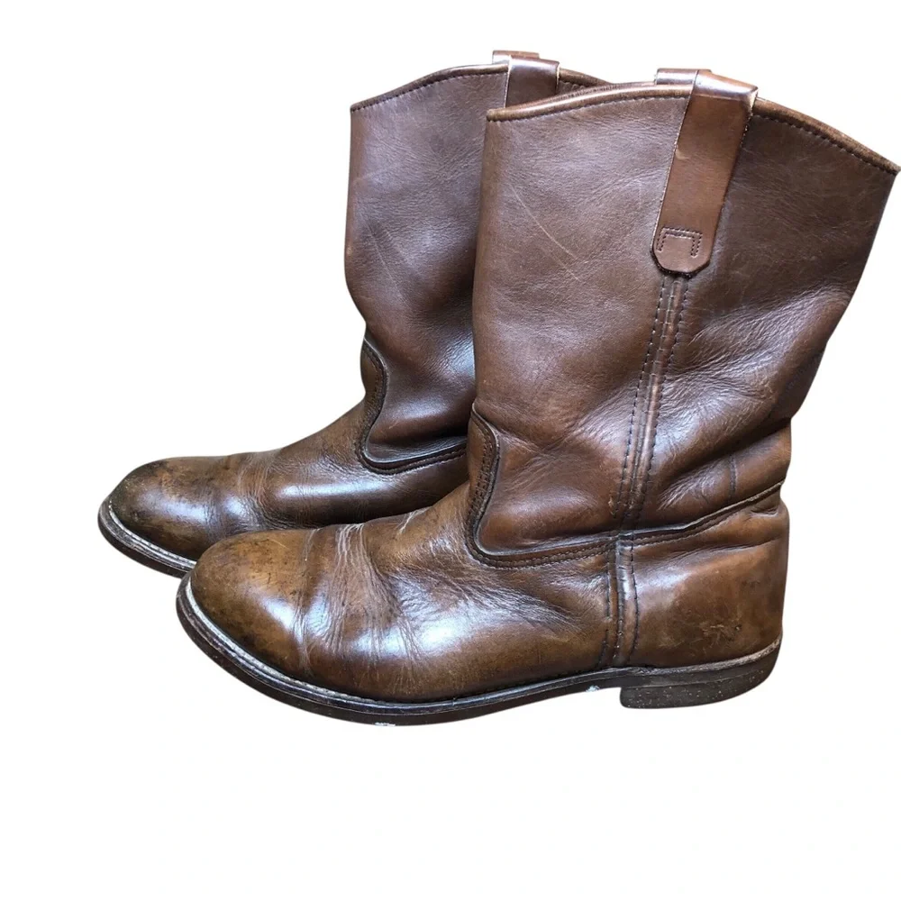 Vintage Red Wing Boots Men’s Size 10.5 E Wide Cork Soles Work Brown Leather USA